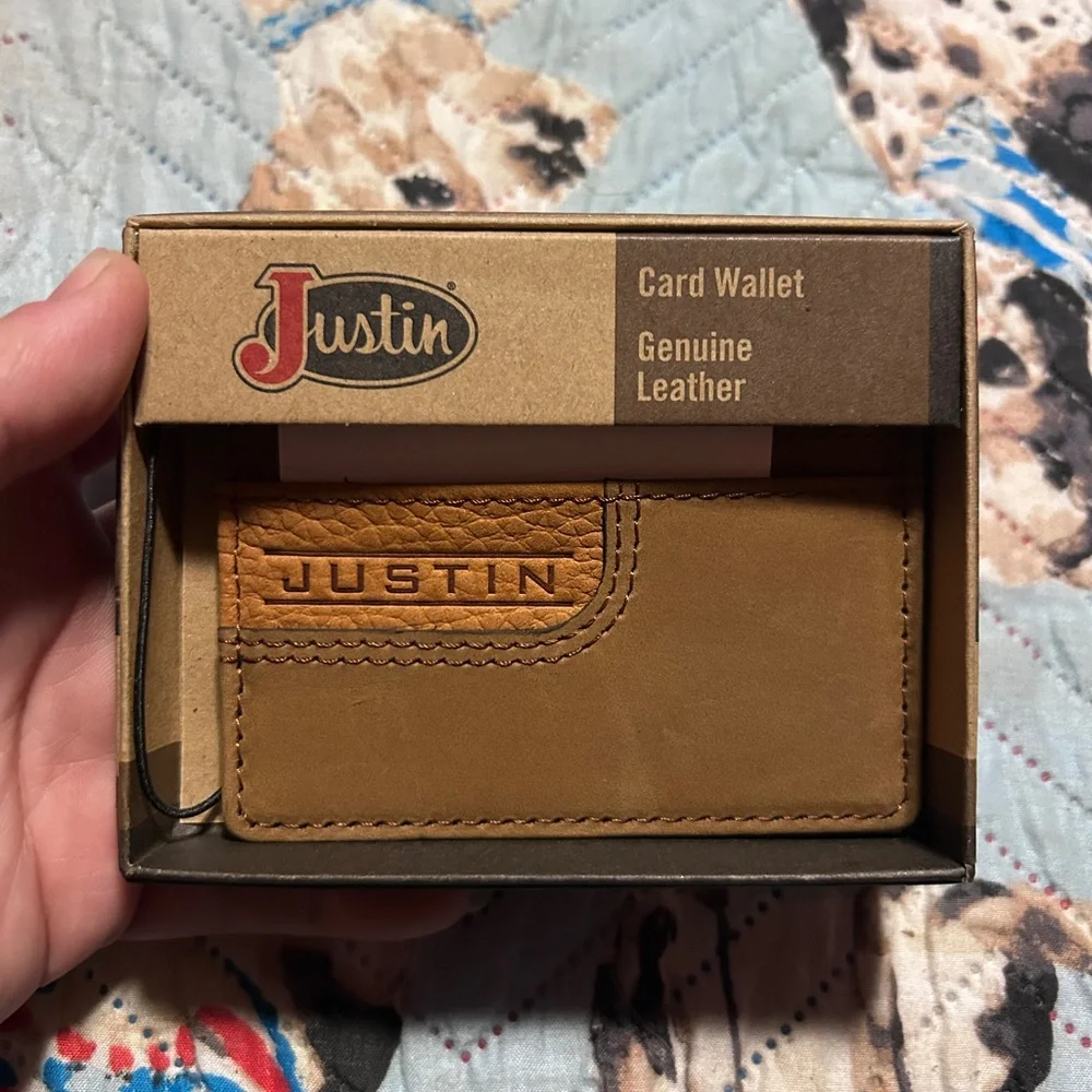 Justin Boots RFID‎ ID Credit Card Holing Wallet Brown Western NEW!